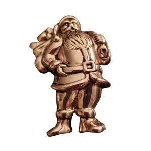 Vintage Silver-Tone Large Santa Claus Pendant Brooch Pin